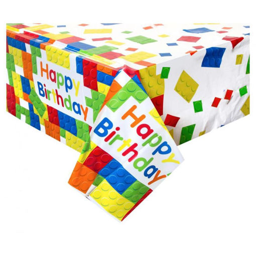 Picture of BUILDING BLOCKS PLASTIC TABLE COVER - 2.13X1.37M